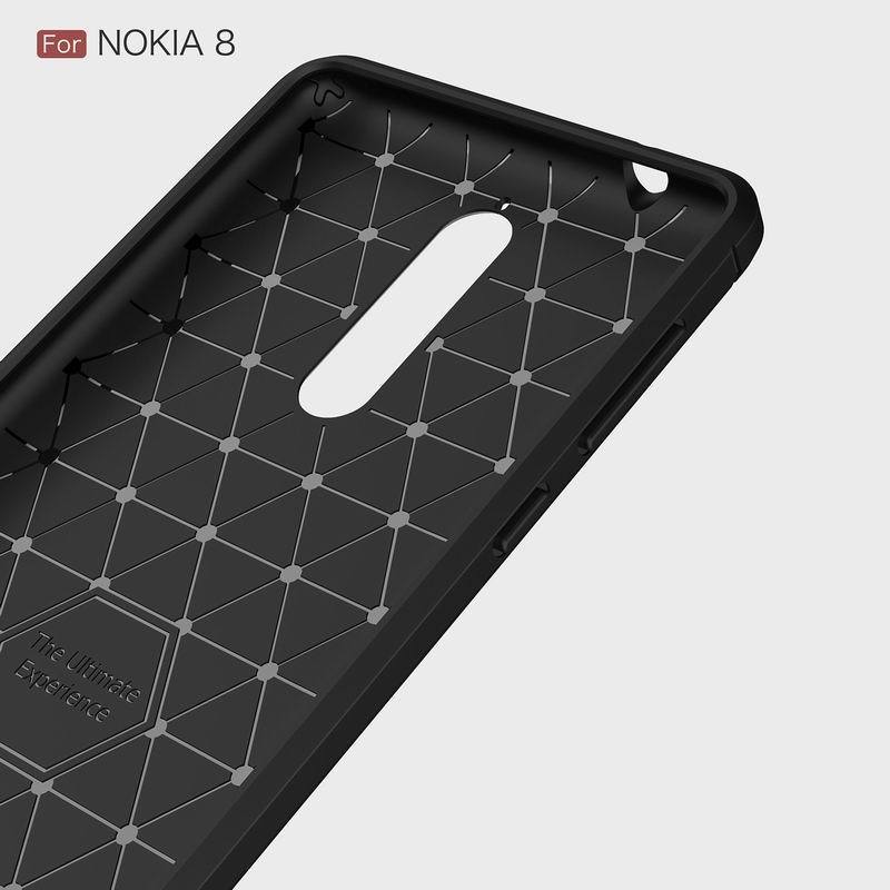 Ốp Lưng Nokia 8 Chống Sốc Hiệu Likgus Cao Cấp được làm bằng chất liệu TPU mền giúp bạn bảo vệ toàn diện mọi góc cạnh của máy rất tốt lớp nhựa này khá mỏng bên ngoài kết hợp thêm bên trên và dưới dạng carbon rất sang trọng.
